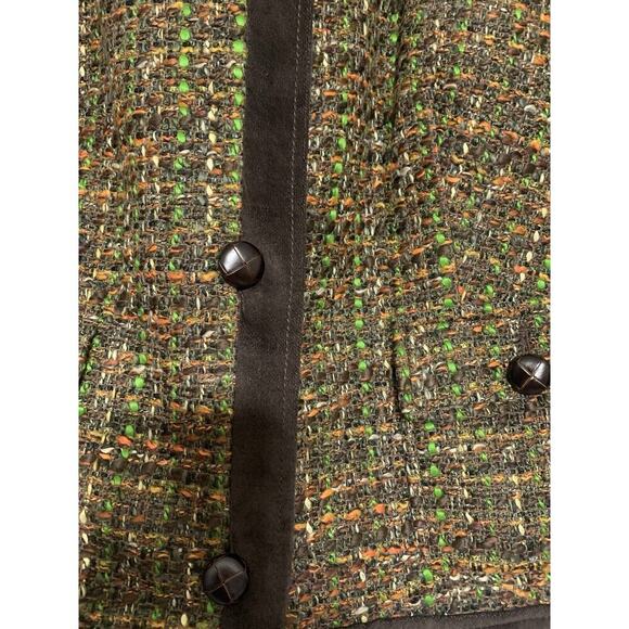 NWOT Talbots 16 Brown Green Tweed Suit Jacaket Blazer Career Cocktail - Picture 2 of 8